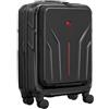 WENGER Amplix Valigia Rigida, Trolley da Cabina, Bagaglio a Mano, 36 (45) l, Tasca per Laptop e Tablet, Serratura, Viaggi Vacanze, Nero, 653323