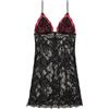YAMAMAY - Camicia da Notte Sexy in Pizzo Donna Nero e Rosso