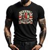 4people Maglietta nera da uomo Rock n Roll Old School - Design vintage britannico con stile motociclista, Nero , L