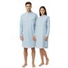 Von Scharfenberg Camicia da notte unisex con colletto alto e abbottonatura | Camicia da notte a maniche lunghe per uomo e donna | azzurro, corta, in cotone, Blu, M