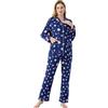 kolipajam pigiama di flanella di cotone per le donne 100% cotone flanella pigiama set morbido PJS accogliente donna loungewear, Stella colorata., M