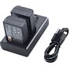 DSTE - 2 batterie di ricambio BLX-1 BLX1 Full Coded + caricatore USB Dual con display LCD compatibile con OM-1 OM1 Micro SLR Camera OM System