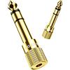 UGREEN Adattatore Audio Jack 3,5 Femmina a 6,3 Maschio a Minijack Connettore HiFi per Pianoforte Elettrico Tastiera Amplificatore Chitarra Cuffie Mixer (2 Pack)