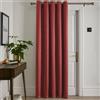 Fusion Tenda con occhielli in terracotta, larghezza 168 x lunghezza 214 cm, 1 pannello, tenda termica per porta camera da letto o soggiorno, collezione Strata
