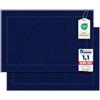 Komfortec - Set di 2 Tappetini da Bagno, Tappetini in Spugna per Doccia, Lavabili, Assorbenti e a Rapida Asciugatura - 800 g/m², 100% Cotone, 50x80 cm, Blu Navy