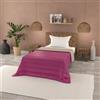 Italian Bed Linen Trapuntino Estivo Linea BASIC Made in Italy Copriletto Stampato in Morbida Microfibra - Trapunta Primavera Estate Mezza Stagione Tinta Unita - Piazza e Mezza 200x240cm, Fucsia/Grigio Chiaro