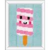 VERVACO Kit Ricamo Principianti Educativo Attività Creative GELATO Canovaccio per Mezzo Punto ca. 12,5 x 16 cm Set Fai Da Te Passatempi Creativi Beginner Long Stitch Embroidery