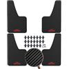 XUKEY 4 pz Universale Parafanghi 36x21cm nero per Auto SUV Van Hatchback UTV ATV Anteriore Posteriore Fango Flaps Paraspruzzi Parafanghi con Hardware (R.S MUD Flaps-Lettera)