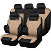 CAR PASS Coprisedili auto per anteriori e posteriori con stampa 3D, compatibili con airbag, installazione rapida, universali per auto, camion, SUV (Completo, Nero e beige)