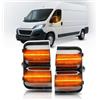 NSLUMO Indicatori Specchietto LED per F.iat Ducato 250 mk3 Peug.eot Boxer Citr.oën Jumper Mk3 (2006-2025), Luce Ambra con Lente Smoked, Compatibili CAN-Bus, Nessun Codice di Errore