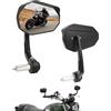 SUPAREE Specchietti Laterali Moto Specchietti Moto Manubrio Specchi Moto Bar End omologati con Deflettore Pioggia Alluminio Rotazione di 360°Compatibile per Scooter ATV 2 Pezzi