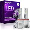 wattstar 9005/HB3 - Lampadine per fari a LED, 50 W, 12000 lms, senza fili a luce abbagliante, fari a LED senza ventole con dimensioni più piccole, chip CSP, 6500 K, confezione da 2