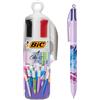 BIC 4 Colours Set, Penne Colorate a Sfera, a Scatto, Set Cancelleria con 6 Penne BIC Multicolore Assortite Punta Media (1,00mm e 1,6mm), Fornitura Casa e Scuola, Confezione Regalo