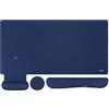 MOSISO Set Tappetini Gioco Grandi&Poggiapolsi Tastiera&Poggiapolsi Mouse&Coaster,Tappetino Mouse Ergonomico Antiscivolo&Cuscino Digitazione Facile con Memory Foam L'Ufficio Domestico,Navy Blu