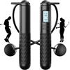 DONGTATA Corda per saltare senza filo con contatore corda senza filo per saltare professionale con display LCD sfere pesate cuscinetti a sfera per allenamento fitness casa palestra adulti adolescenti-Black