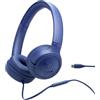 JBL Tune 530 Cuffie con Filo On Ear, Microfono, Suono JBL Pure Bass, Preimpostazioni EQ, Design Pieghevole e Cavo Anti-Groviglio, Blu