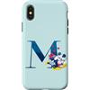 Disney Custodia per iPhone X/XS Disney - Lettera M dell'alfabeto per Topolino e Minnie