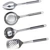 Fackelmann 9908150 - Set di 4 utensili da cucina in acciaio INOX, 33,5 x 8 cm