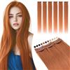 Elailite Extension Capelli Veri Clip Ramato Remy Human Hair Naturali Set da 6 Ciocche Singole con Silk Lace 40cm 40gr (#33 Castano Ramato Scuro)