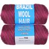 Mscat 2 rotoli Bungundy Brazilian Wool Hair Yarn per uncinetto, intrecciatura, torsione, Warps, Senegalese Twisting, Jumbo Braids, Faux Locs, Box Braids, Knitting, 70G/Roll (bug#)
