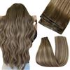 Easyouth Butterfly Tessitura Extension Capelli Veri Biondo Balayage Extensions Capelli Veri Farfalla Genius Trama Marrone Ombre Biondo Extension Butterfly Remy Lisci #3/8/22 50cm 100g