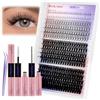 WENDY LASHES Kit Ciglia Extension,7D+40D+50D Ciglia Finte Ciuffetti E Inferiori Manga Ciglissime Volume Lash Clusters Naturale 0,07 12-18MM Con Colla Pinzette Ciglia E Pennello