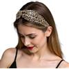 ZLYC Fascia per capelli in seta gelso con torsione elastica e nodo per capelli da donna (stampa leopardata), taglia unica