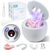 XstarG Pulitore Ultrasuoni Portatile, 45000Hz Lampada UV Pulitore Ultrasuoni, 25W 200ml 4 Modalità Pulitore Ultrasuoni Apparecchio Denti per Allineatori, Protesi dentali, Gioielli, Testine Di Spazzolini