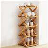 DAJAVE Scarpiera in Bambù Sottile 5 Livelli, Verticale Piccola in Legno per Ingresso, Armadio, Camera da Letto, Corridoio - Naturale e Funzionale