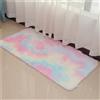 ConCus-T Tappetino da bagno arcobaleno per camera da letto delle ragazze, in finta pelliccia, colorato, tappeto soffice, per cucina, bagno, soggiorno, 60 x 120 cm