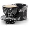Radicaln Burriera in marmo Radicaln 4,25 pollici Nero Zebra Fatto a mano Contenitore per burro francese Per la decorazione della cucina (Black, 4 Inches)
