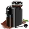 Wancle Macinacaffè, Macinacaffè Elettrico Wancle, Macinino Regolabile per Chicchi di Caffè, con 28 Impostazioni di Macinatura Precise per 12 Tazze (Plastica, Nero+Grigio)