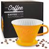 Creano Filtro per Caffè in Porcellana Misura 4 Compatibile per Sacchetti Filtranti 1x4 Caffettiera Accessorio Caffè Regalo Perfetto - Colore Giallo Zafferano