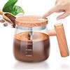 BORDEAG Tazza auto-commovente, 400 ml, Self Stirring Mug, tazza automatica per mescolare, in vetro portatile, con coperchio, per caffè, latte, cioccolata