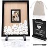 exsulity Gugxiom Libro degli ospiti per matrimonio, cornice in legno con oltre 90 cuori, alternativa al libro degli ospiti per matrimoni, baby shower, anniversari, feste di compleanno