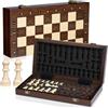 Peradix Scacchi Portatili Magnetici - Scacchiera da Viaggio Mini Pieghevoli con Dame Extra 30CM - Scacchi in Legno Magnetici per Bambini, Viaggi e Campeggio