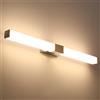 Klighten Lampada da Specchio per Bagno LED 80 cm, 16W 1360 Lumen Luce Specchio Bagno, Impermeabile IP44 Applique da Bagno in Acciaio Inossidabile e Acrilico, Bianco Caldo 3000K