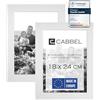 CABBEL confezione doppia (set di 2) cornice per foto 18x24 cm, Bianco, robusta cornice in legno MDF, plexiglass
