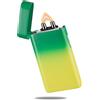 RSBYE Accendino Elettrico RSBYE Plasma Fiamma Antivento Personalizzato Candele Accendino USB Ricaricabile con Indicatore della Batteria (Giallo e Verde)