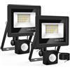 Realky 20W Fari Led da Esterno con Sensore di Movimento 2 Pezzi, IP65 Impermeabile Faretto Led Esterno 2000LM, 24 LED 6500K Bianca Fredda - Fari Led Interna ed Esterna per Giardino Cortile Garage