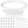 Qurxuanwe 3M Binario Tende Soffitto Flessibile Curvo con Ruote Silenziose, Sistemi Binario Tenda Doccia Scorrevole, Accessori Montaggio Decorazione Casa per Finestre, Camper, Stanze, Camere da Letto (Bianco)