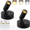 MIOBLUE Faro LED senza fili interni con telecomando, Illuminazione con batteria ricaricabile, Illuminazione interna con timer dimmable, Spotlight illuminazione interna Accent Up luce per pianta, Immagine