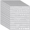 LINGYUEDUO 10 fogli adesivi con lettere piccole, 2000 pezzi, 13 mm, autoadesivi, lettere adesive, resistenti alle intemperie, alfabeto in vinile, per scrapbooking, decorazioni per biglietti di auguri (bianco)