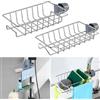 Ainiv 2PZ Kitchen Sink Organizer Over Faucet, Sink Sponge Holder, Porta Spugna Lavandino Caddy per Barra di sSupporto Doccia 18-25 mm, Portasciugamani Rimovibile per Spugne, Spazzole, Detersivi