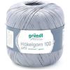 120 Gründl Filato per Uncinetto Häkelgarn 100 Filo, Grigio Chiaro, 566 m