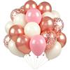 UDRKFOPK Palloncini Rosa, 30,5 cm Retro Rosa Metallic Oro Rosa Palloncini Bianchi Sabbia Nude-Helio per Feste Nuziali, Feste per Bambini, Ragazze, Compleanni Boho, Decorazioni per Matrimoni