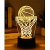 BIRBANN Lampada da basket 3D Decorativa, Lampada da comodino Camera Intelligente 7 Colori Per Bambini, Luce Notturna LED Decorativa Camera Da Letto Adolescente Per Il Letto, Regalo Di Compleanno Per Ragazzi E
