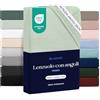 Dreamzie Lenzuolo con Angoli Una Piazza e Mezza 100x200 cm - Altezza Materasso fino a 33 cm - 100% Microfibra - Verde Chiaro - Certificato Oeko TEX, Lenzuola Letto con Angoli ed Elastico