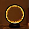 NNOVAT Lampada in cristallo naturale, tre modalità di illuminazione, luminosità regolabile, alimentazione con porta USB (citrino rotondo nero)