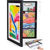 Joyshare Disegni Bambini Cornice A4, con Orizzontale o Verticale, Frontale Cornice Portafoto Artistica Apribile, Artistiche Cornici per Disegno Bambini, Nero, A4, Ispessito